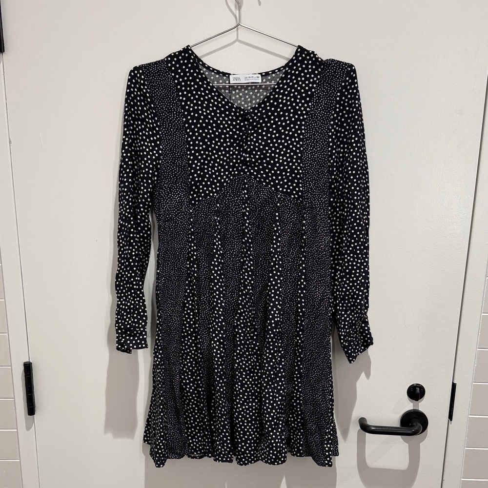 Zara Black and White Polka Dot Kids Dress